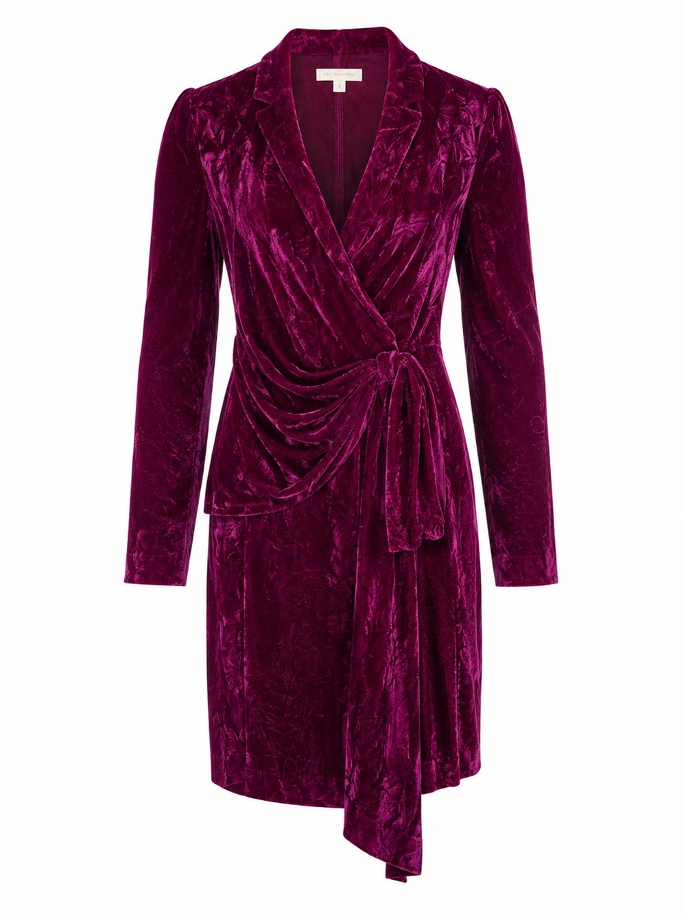Shoshanna Caroline Fuschia Velvet Wrap Mini Dress